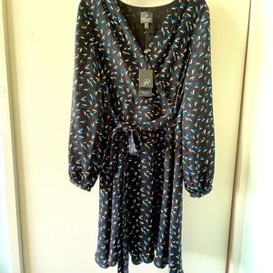 Adriana Papell printed wrap dress size 10